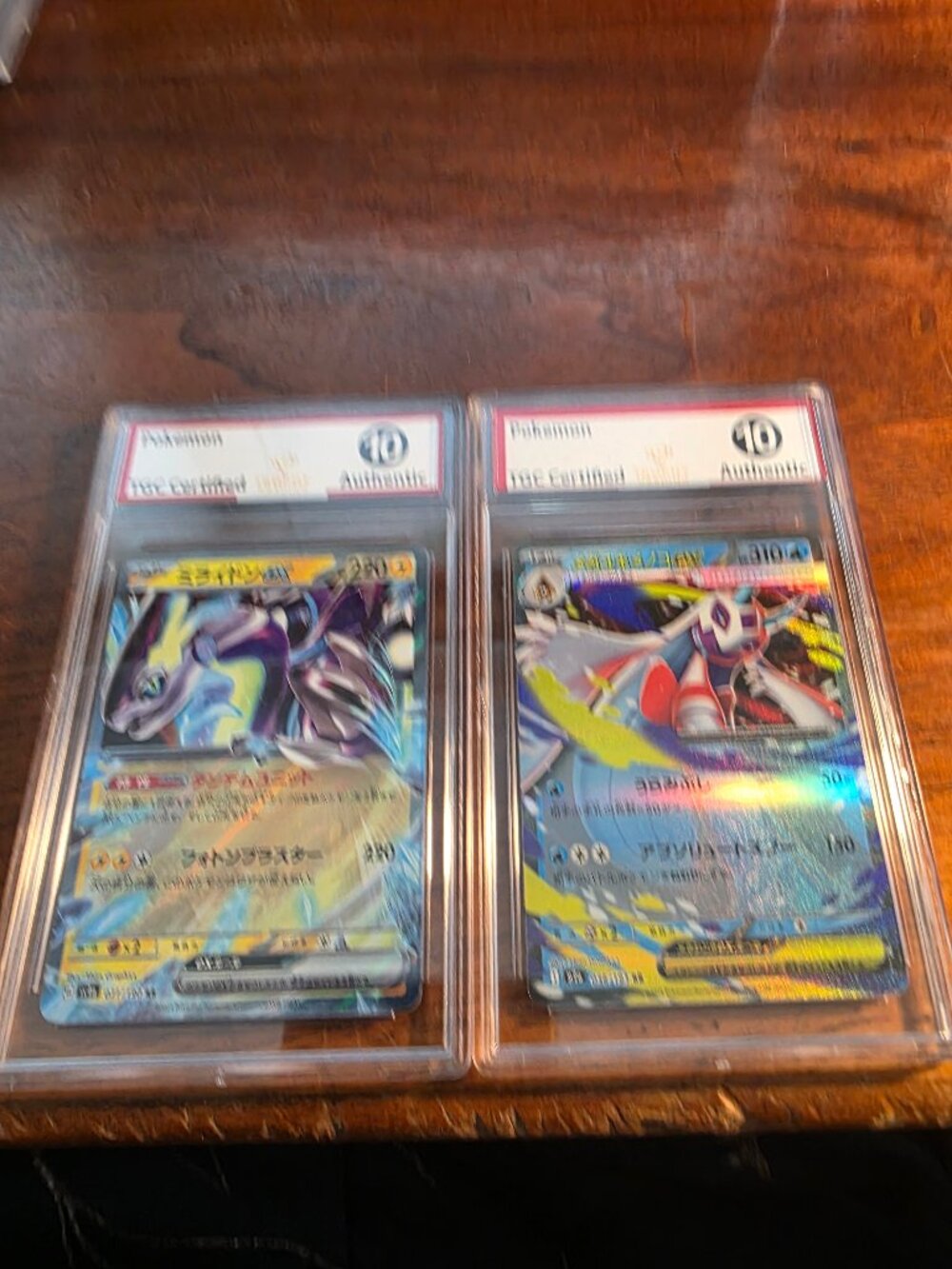 2PC JAPANESE/POKEMON 10 AUTHENTIC TGC CERTIFIED TRADING CARDS SLABBED